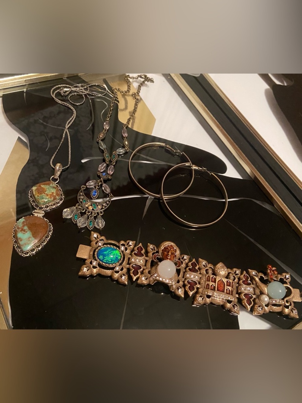 Genie Fortune Teller Fanstar Bracelet& 2 Necklaces& A pair Of Hoops